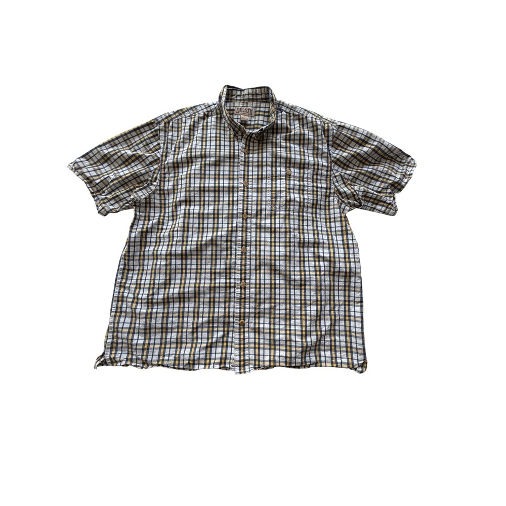 Duluth Trading Co Mens XL Short Sleeve Plaid Button Down Shirt Cotton